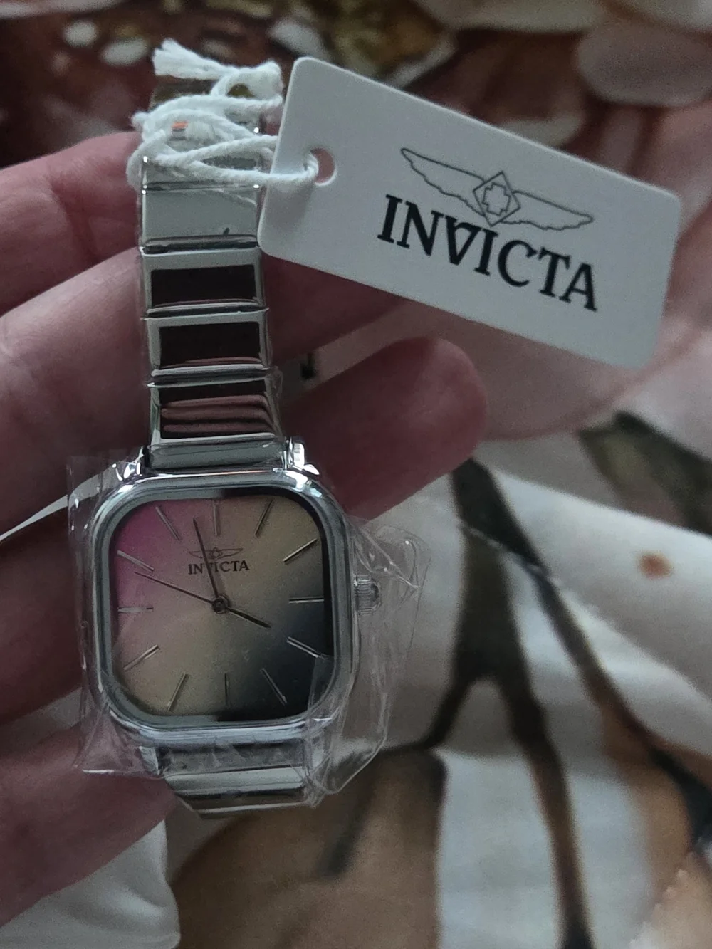 Invicta Women's Silver Stainless Steel Watch with Multicolor Gradient Dial